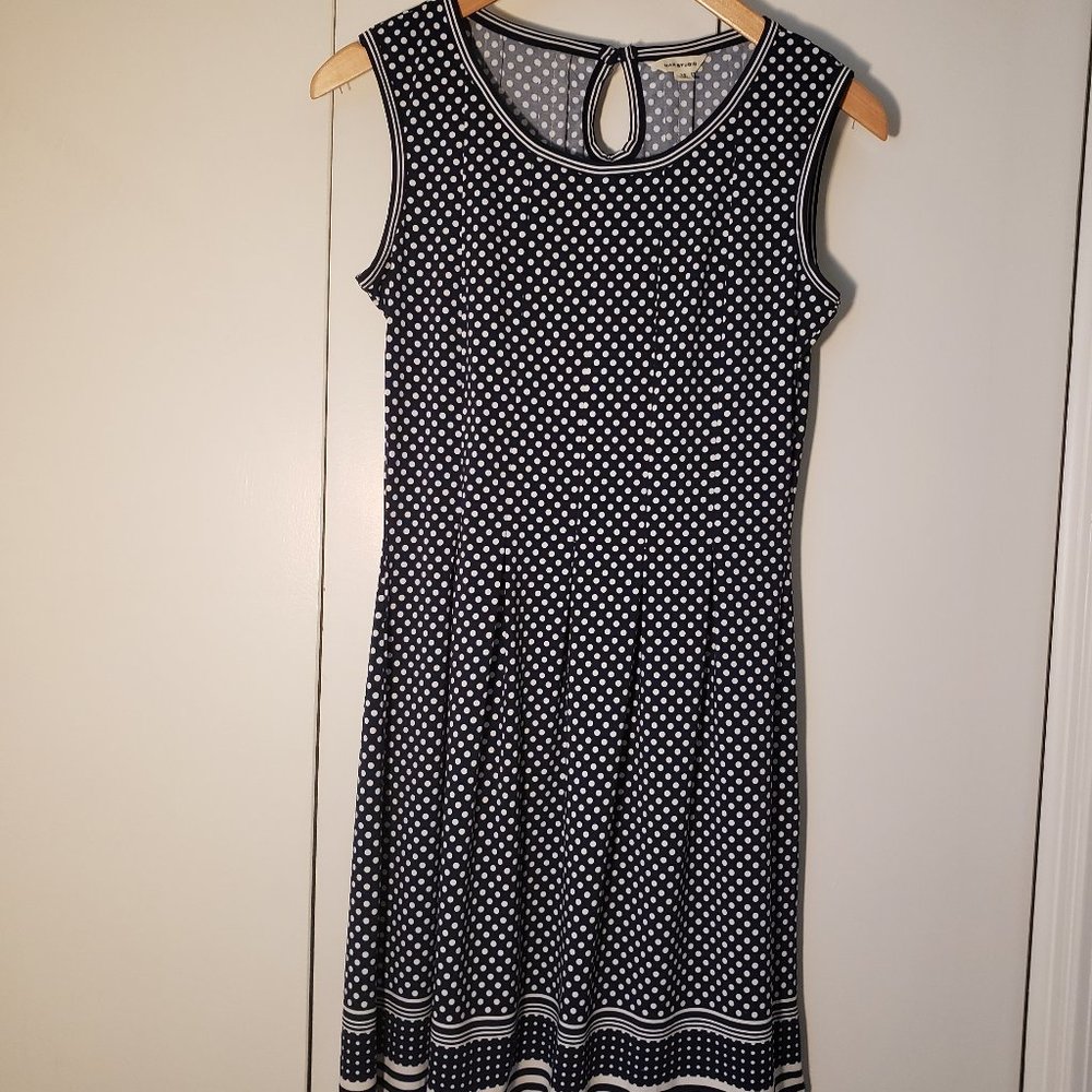 Navy and White Polka-dot dress, S, Max Studio